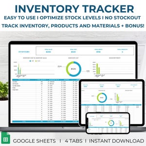 Inventory Tracker, Inventory Spreadsheet, Stock Tracker, Small Business Google Sheets, Inventory Management, Inventory Log, Inventory List