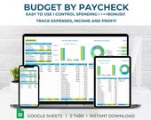 Paycheck Budget, Paycheck Spreadsheet, Paycheck Tracker, Budget Tracking Spreadsheet, Personal Finance Tracker, Sheets Budgeting Tracker
