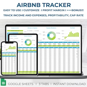 Airbnb Host Template, Rental Property Tracker, Vacation Rental Spreadsheet, Airbnb Bookkeeping, Property Management, Airbnb Rental Template
