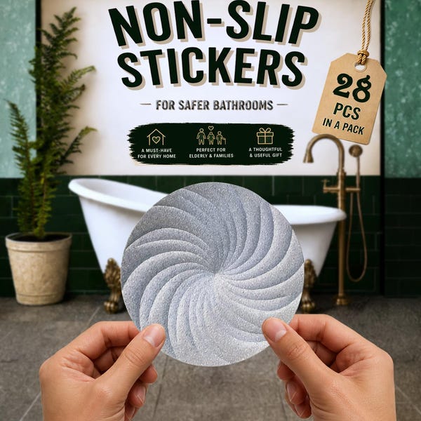 Spiral ANTI-SLIP Bath Stickers (28 pcs) for Bathtubs & Showers, Waterproof Non Slip Safety Decal for Fall Prevention, Useful New Home Gift