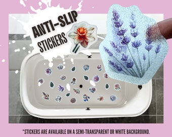 ANTI-SLIP STICKERS, 25 Pcs Cute Floral Adhesives, Alternative To Bath Mat, Waterproof Non Slip Safety Decals For Bathtub, Shower, Tile Etc