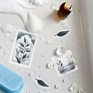 ANTI-SLIP STICKERS, 12 Biophilic Design Decor Appliqués, Waterproof Non Slip Safety Decal for bathtubs, shower & other slippery surfaces