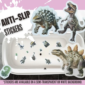 ANTIRUTSCH-AUFKLEBER, 13-teilige Montessori-Dinosaurier, eine Alternative zur Badematte, rutschfeste Sicherheitsaufkleber für Badewanne, Dusche, Fliesen