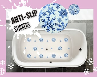 ANTI-SLIP STICKERS, 20 pcs Winter Snowflake Pattern, Alternative To Bath Mat, Aesthetic Non Slip Safety Decals For Bathtub, Shower, Tile