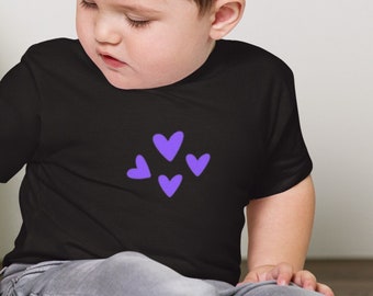 Baby short sleeve jersey t-shirt hearts