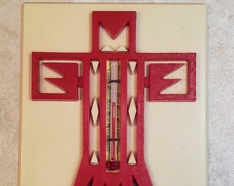 Vintage St. Labre Indian School Thunderbird Thermometer - Retro Home Decor, Collectible Weather Instrument, Made in Montana