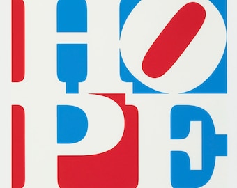 Magnete da frigo HOPE di Robert Indiana 50 x 50 mm