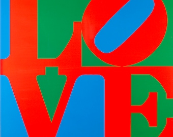 Aimant pour réfrigérateur LOVE de Robert Indiana 50 x 50 mm