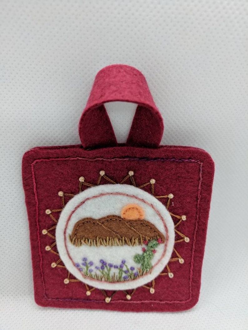 cactus ornament Embroidery Art Southwest Decor Desert decor