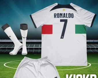 Ronaldo Portugal Kids Soccer Jersey Kit | 2022 Limited Special Edition | Jersey Shorts Socks for Boys Girls Youth Sizes | Football Uniform