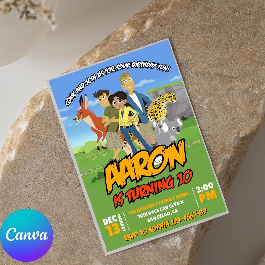 Wild Kratts Birthday Party Invitation, Chris and Martin, PBS Kids - Etsy