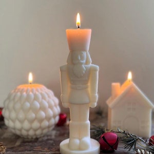 Nutcracker Candle, Christmas Pillar Candles, Sculpture Candles, Christmas Decor, Holiday Candle, Christmas Candles, Christmas Gift