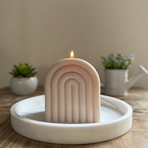 Rainbow Candle, Arch Candle, Decorative Candle, Rainbow Arch Pillar Candle, Aesthetic Candle, U Shaped Candle, Pillar Candle, Geometric