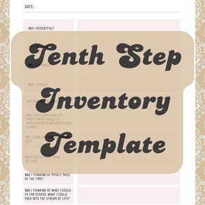 English Tenth Step Inventory Worksheet PDF | AA Big Book Step 10 Template | Nightly Recovery Journal | Digital Download