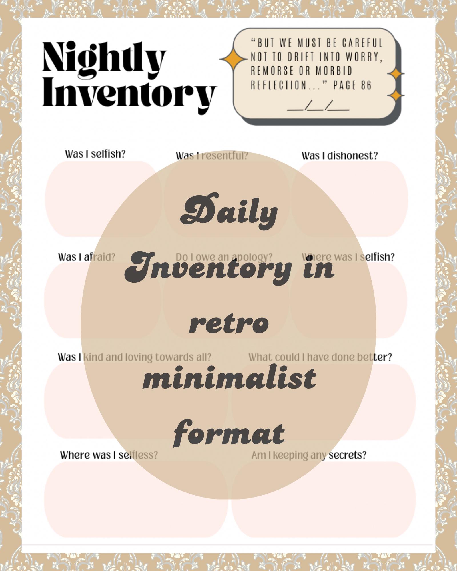 Nightly Inventory Worksheet | AA 10th Step Reflection (PDF) - Etsy