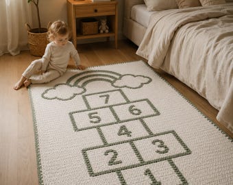 Rainbow Mosaic Crochet Blanket Pattern PDF for Nursery Decor