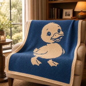 Baby Blanket Crochet Pattern Bundle, 4 Mosaic Crochet PDFs, Teddy Bear Sleeping Bear Duck Elephant, Nursery Baby Shower Gift image 4