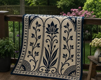 Lotus Mosaic Crochet Blanket Pattern - Cozy Floral Afghan PDF