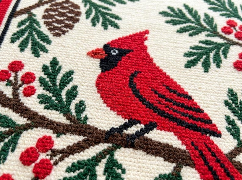 Cardinal Christmas Mosaic Crochet Blanket Pattern PDF, Overlay Crochet Chart image 9