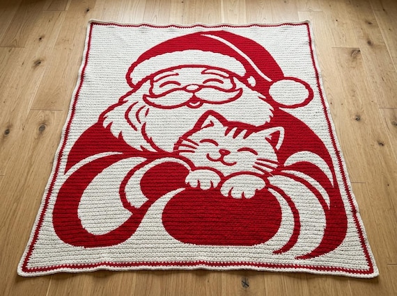 Santa & Cat overlay mosaic crochet pattern