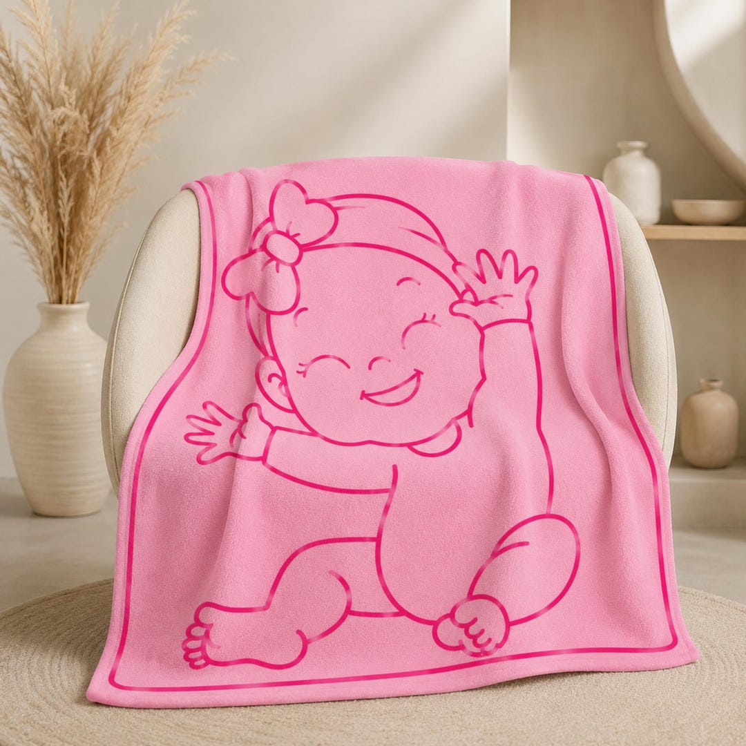 Pink baby girl overlay mosaic crochet blanket pattern