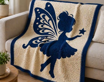Fairy Mosaic Crochet Blanket Pattern, Overlay Mosaic Crochet Pattern PDF, Fairy Tale Blanket Chart, Beginner Friendly Digital Throw Design