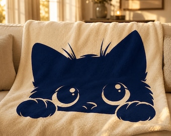 Mosaic Crochet Cat Blanket Pattern PDF | Cute Black Cat Throw DIY