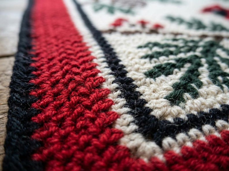 Cardinal Christmas Mosaic Crochet Blanket Pattern PDF, Overlay Crochet Chart image 7