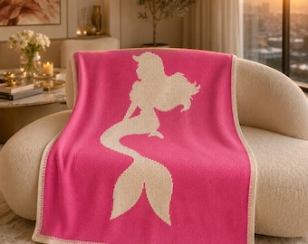Mermaid Blanket Mosaic Crochet Pattern PDF | Overlay Crochet Throw Pattern | Pink Mermaid Afghan | Beginner Friendly Nursery Blanket