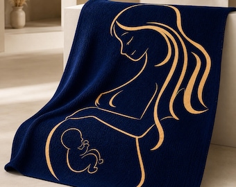 Pregnant Mother Mosaic Crochet Blanket Pattern, Baby Shower Gift PDF, Overlay Mosaic Afghan, Nursery Decor, Motherhood Silhouette Design