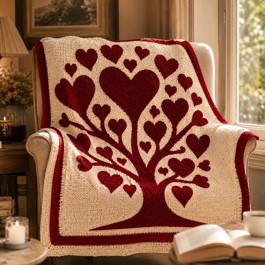 Heart & Love Crochet Blanket Patterns for Valentine's Day (PDF)