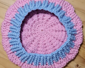 Crocheted Two-Tone Adult Beret
