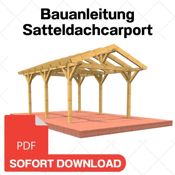 Carport selber bauen Anleitung PDF//Bauplan Carport Holz selber bauen//Schritt-für-Schritt Anleitung Carport//Carport Bauanleitung// PDF