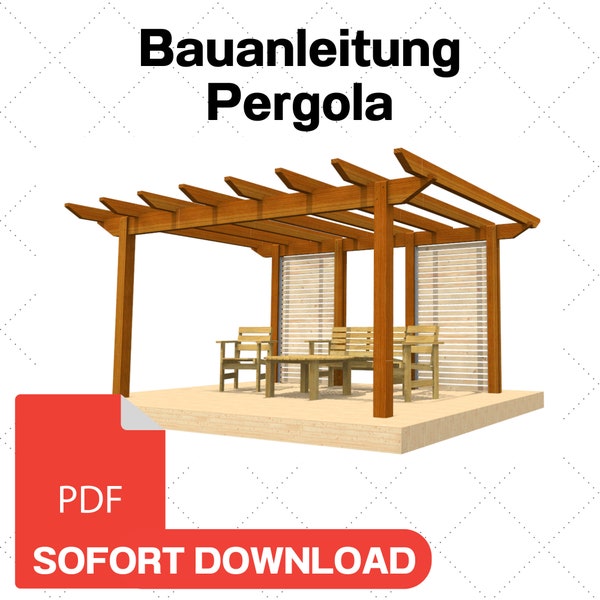 Build your own pergola instructions PDF//Build your own wooden pergola//Pergola construction instructions//Pergola construction plan PDF