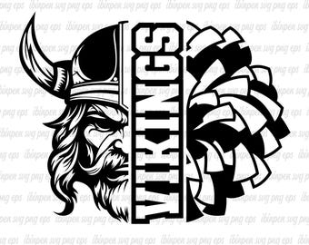 Vikings SVG, Vikings Pompom, Vikings Cricut, Vikings Cutfile, Vikings School Mascot, Vikings Svg for T-shirt, Gift, Birthday, Vikings PNG