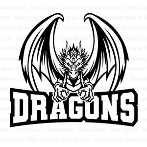 Dragons SVG, Dragons School Mascot, Dragons Sillhoutte, Sublimation, T Shirt, Dragons SVG Cricut, Dragons Svg Cutfile, Gift, Dragons PNG