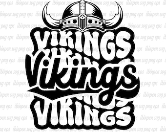 Vikings SVG, Vikings Svg Cricut, Vikings Cutfile, Vikings School Mascot, Vikings Svg for T-shirt, Love, Gift, Birthday, Vikings PNG File