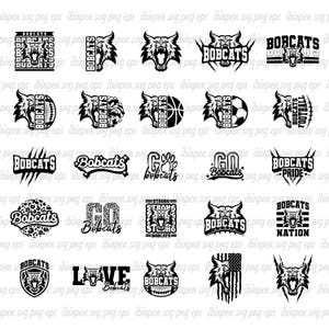 Bobcats SVG, 25 Bobcats SVG Bundle, Bobcats Cutfile, Bobcats Cricut, Bobcats Svg File T-Shirt, Love, Gift, Birthday, Bobcats Silhouette, Png