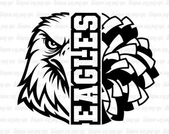 Eagles SVG, Eagles PNG, Eagles Cheer, Eagles Pompom, Eagles Cricut, Eagles School-mascotte, Eagles Cutfile, Eagles-sublimatie, Sillhoutte