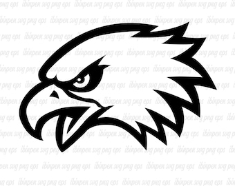 Eagles Head SVG, Eagles SVG Cutfile, Cricut, Eagles Silhouette, Eagles School Mascot, Eagles Sublimation, Logo, Sport, T-Shirt, Eagles PNG