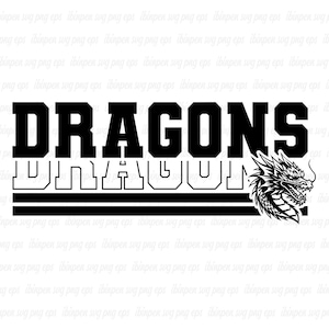 Dragons Strips SVG, Dragons School Mascot, Dragons Cricut, Dragons Cutfile, Dragons Silhouette, Dragons Sublimation, T-Shirt, Dragons PNG