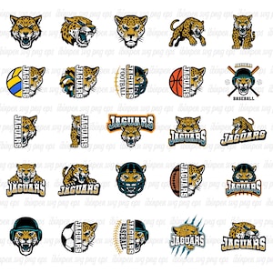 25 Jaguars SVG PNG Bundle, Jaguars Cutfile Cricut, Jaguars Vector, Jaguars School Mascot, Jaguars Baseball, Football, T-Shirt, Cheers, Logo