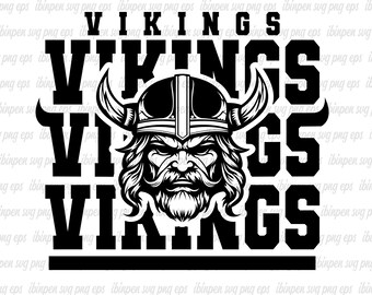 Vikings SVG Cricut, Vikings Cutfile, Vikings School Mascot, Vikings Svg for T-shirt, Gift, Birthday, Love, Vikings PNG File, Vikings Svg