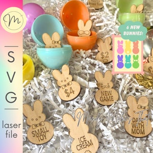 Jetons de Pâques SVG, fichier laser de Pâques, fichier de coupe de Pâques, jetons de récompense échangeables de chasse de Pâques SVG, fichier de Pâques sans bonbons, fichier SVG de jetons de Pâques
