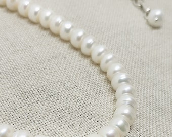 Genuine freshwater pearl choker necklace adjustable length unisex