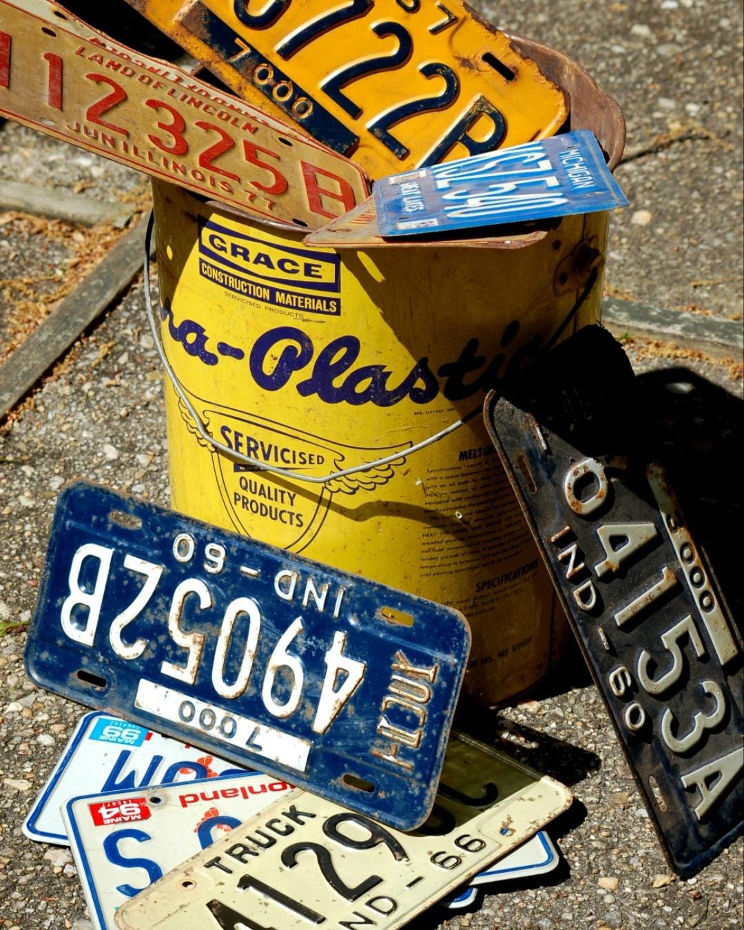 License plate belt buckle Yellow White # 10 handmade rage buckles Handmade License Plate Belt Buckle: Upcycled Metal Mosaic  main image 2