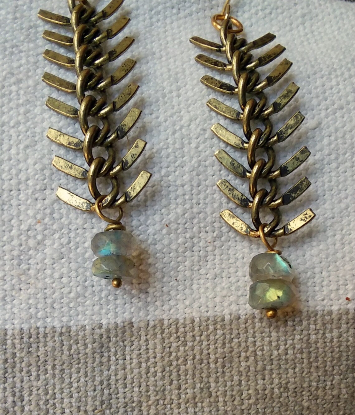 Long Fish Tail Fish Bone Herringbone Antiqued Bronze Gold Etsy