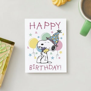 Printable Snoopy Birthday Card - Etsy