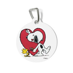 Placa para mascota, placa con diseño de Snoopy para perro o gato, placa de identificación única, colgante de collar personalizable, regalo para cachorro, accesorio personalizado para mascota