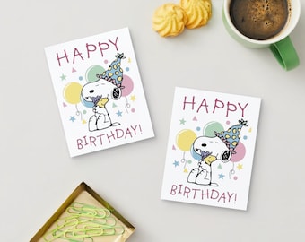 Red and Black Snoopy in Car Handmade Birthday Card - Etsy